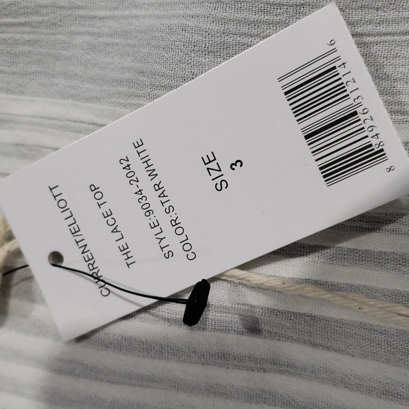 NWT Current/Elliott StarWhite Cotton Lace Tiered Tank Top Sz 3 (approx US 8) - Picture 7 of 15